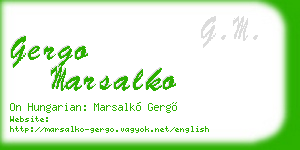 gergo marsalko business card